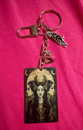 Triple Moon Goddess Keychain