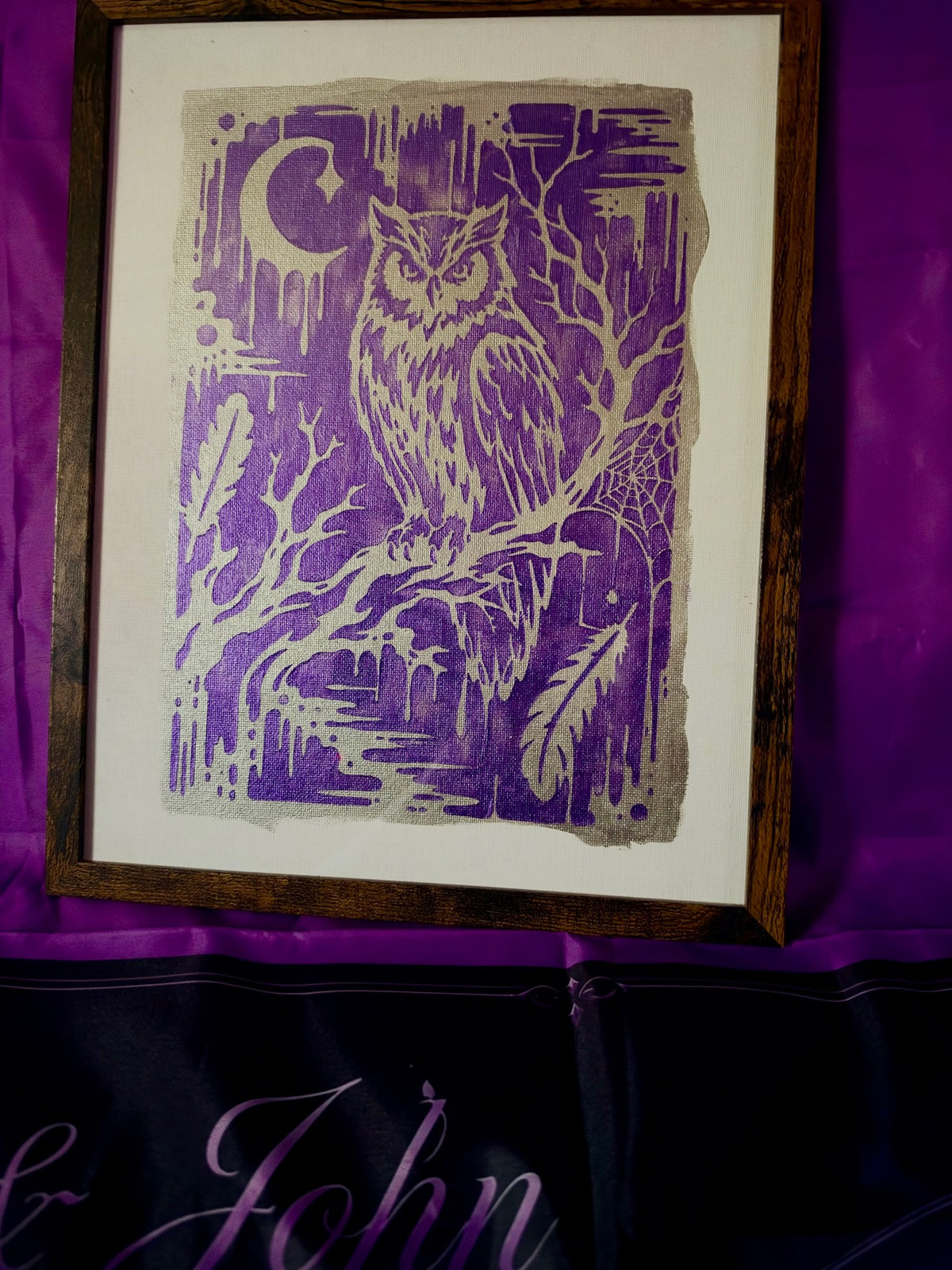 Purple Owl Painting
