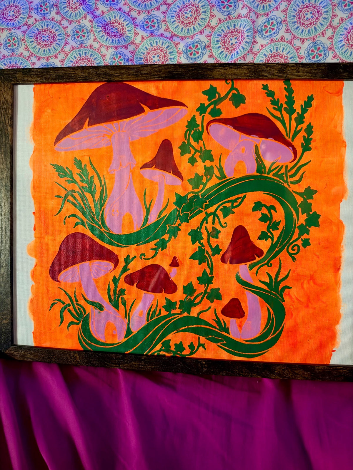 Orange Mushroom Painting